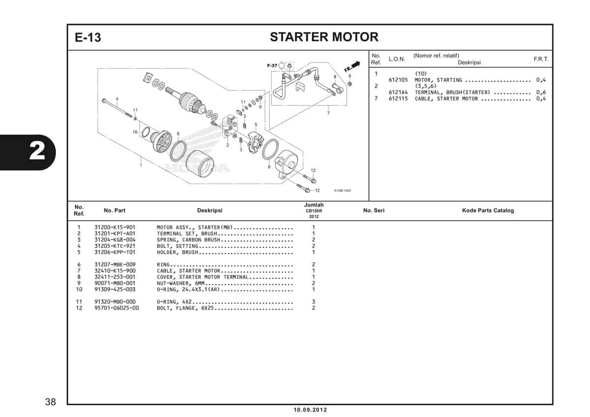 E-13 Starter Motor Katalog CB150R StreetFire K15