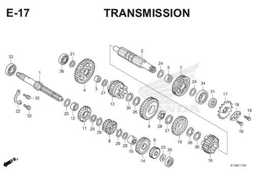 E-17 Transmission CB150R StreetFire K15