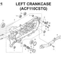 E-19-21 Left Crankcase (ACF110CSTG) Scoopy eSP K16