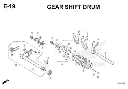 E-19 Gear Shift Drum CB150R StreetFire K15