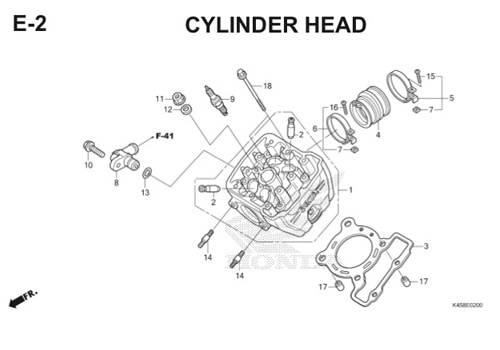 E-2 Cylinder Head CBR 150R K45A