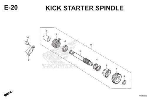 E-20 Kick Starter Spindle CB150R StreetFire K15