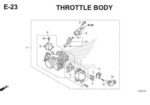 E-23 Throttle Body CBR 150R K45A