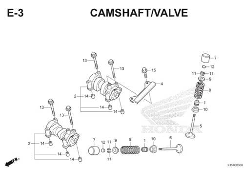 E-3 Camshaft/Valve CB150R StreetFire K15