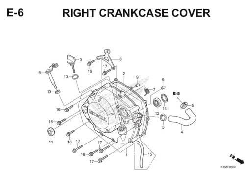 E-6 Right Crankcase Cover CB150R StreetFire K15