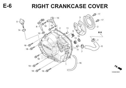 E-6 Right Crankcase Cover CBR 150R K45A