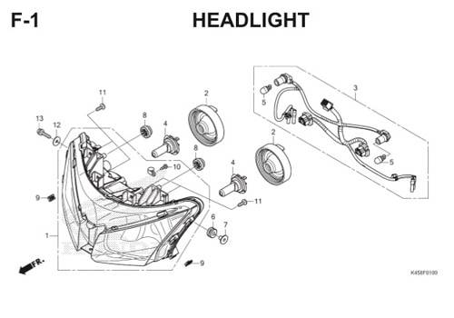 F-1 Headlight CBR 150R K45A