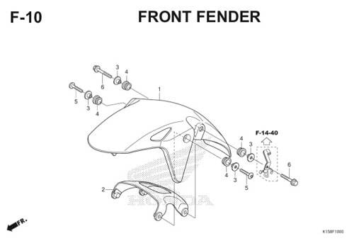 F-10 Front Fender CB150R StreetFire K15