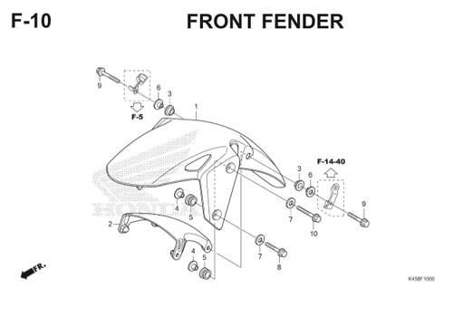 F-10 Front Fender CBR 150R K45A