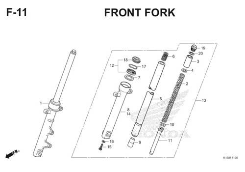 F11 – Front Fork – Katalog Honda New CB150R StreetFire K15