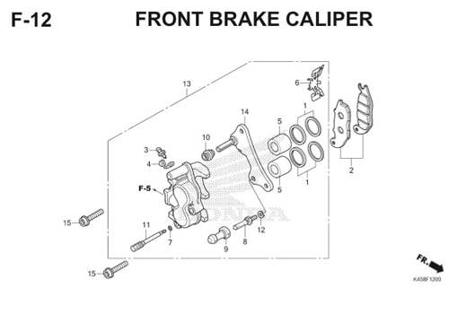 F-12 Front Brake Caliper CBR 150R K45A