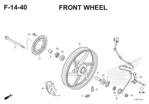 F-14-40 Front Wheel CB150R StreetFire K15