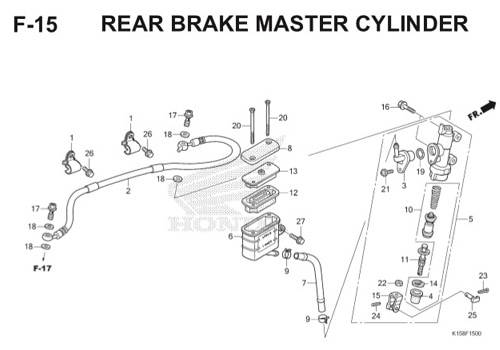 F-15 Rear Brake Master Cylinder CB150R StreetFire K15