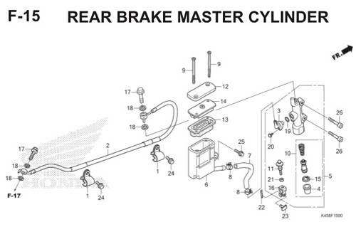 F-15 Rear Brake Master Cylinder CBR 150R K45A