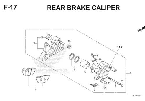 F-17 Rear Brake Caliper CB150R StreetFire K15