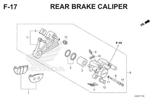 F-17 Rear Brake Caliper CBR 150R K45A