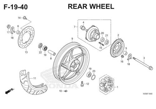 F-19-40 Rear Wheel CBR 150R K45A