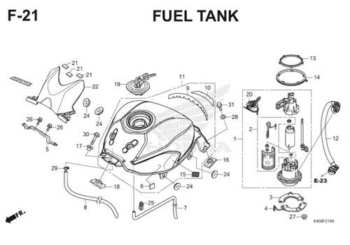 F-21 Fuel Tank CBR 150R K45A