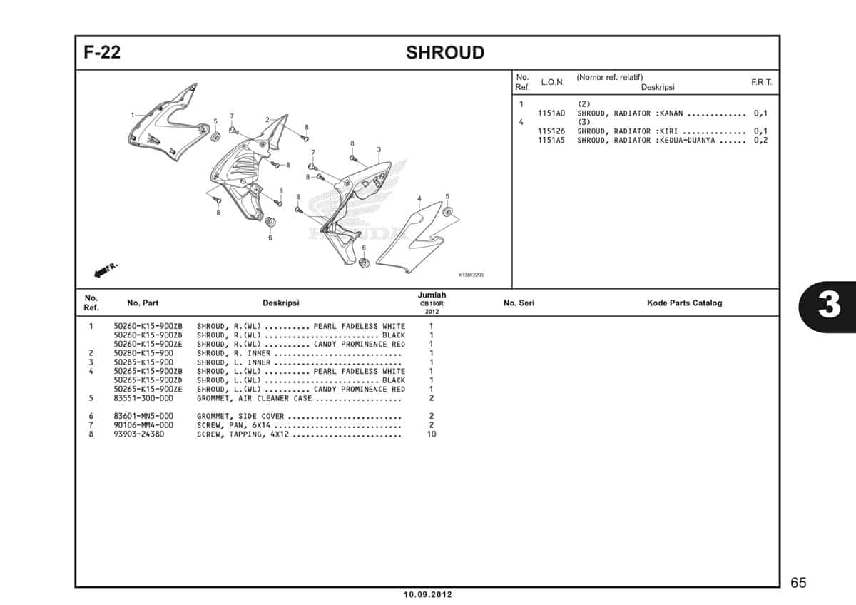 F-22 Shroud Katalog CB150R StreetFire K15