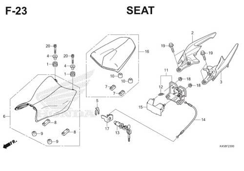 F-23 Seat CBR 150R K45A