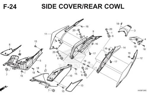 F-24 Side Cover/Rear Cowl CBR 150R K45A