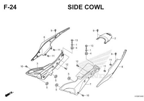 F-24 Side Cowl CB150R StreetFire K15