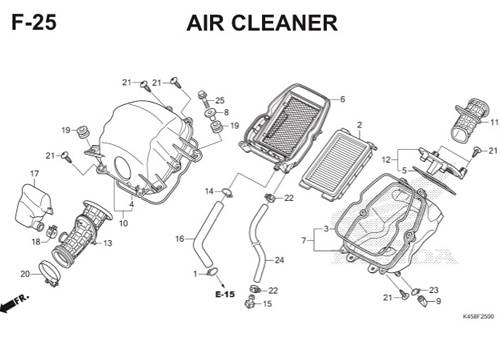 F-25 Air Cleaner CBR 150R K45A