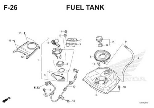 F 26 Fuel Tank BeAT eSP K25