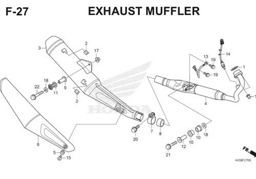 F27 – Exhaust Muffler – Katalog Honda CBR 150R K45A