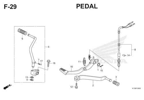 F-29 Pedal CB150R StreetFire K15