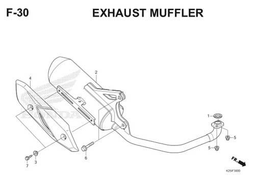 F 30 Exhaust Muffler BeAT eSP K25