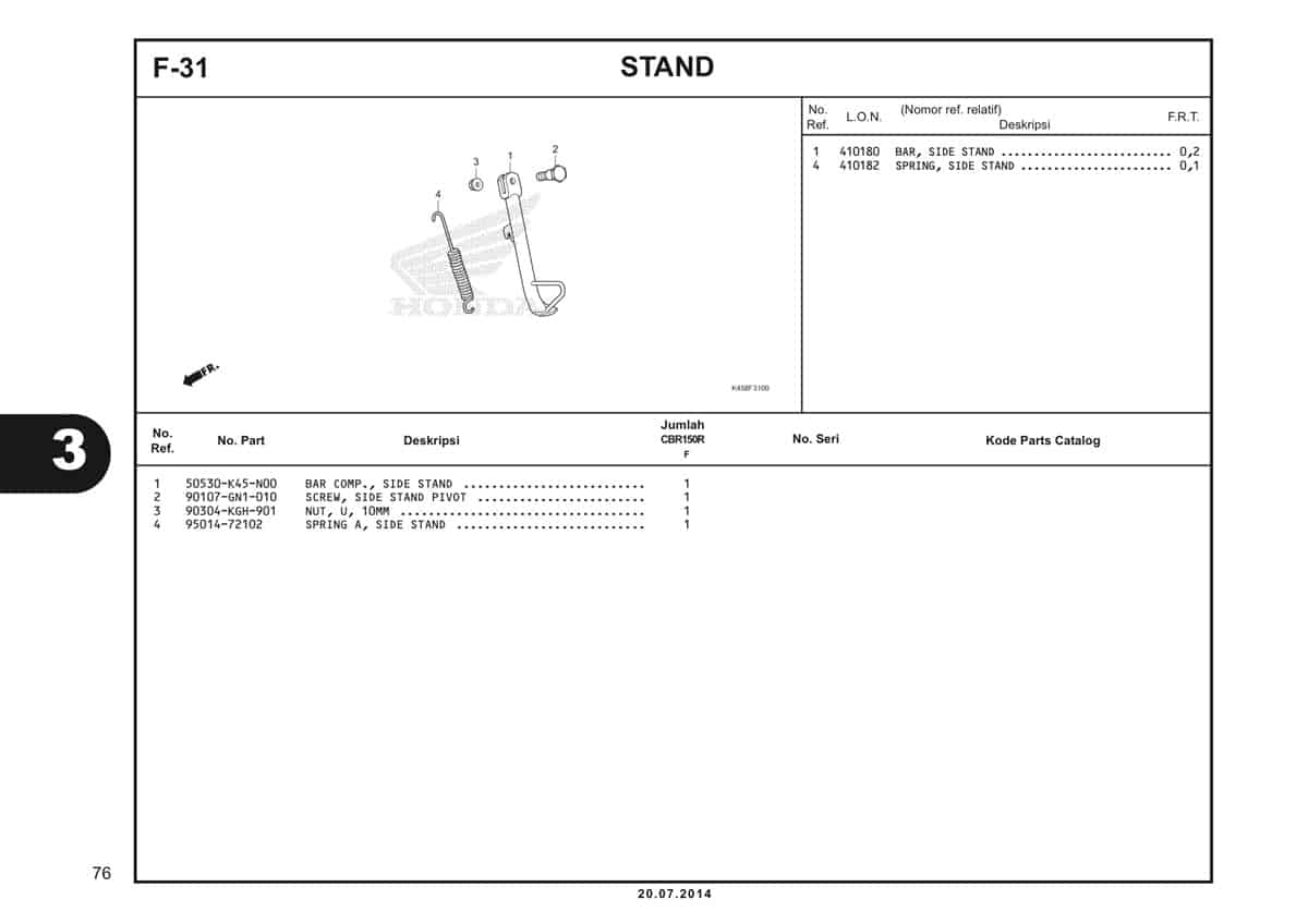 F-31 Stand Katalog CBR 150R K45A