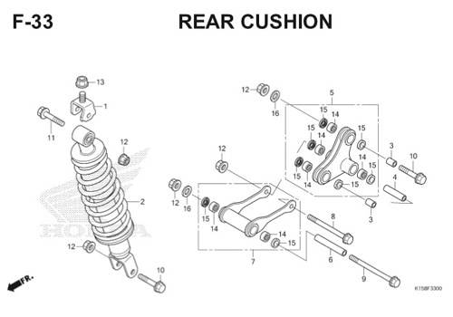 F-33 Rear Cushion CB150R StreetFire K15