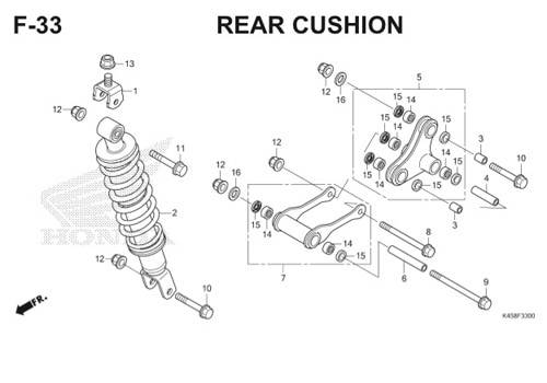 F-33 Rear Cushion CBR 150R K45A