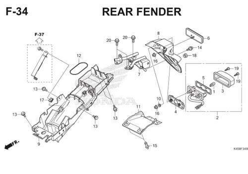 F34 – Rear Fender – Katalog Honda CBR 150R K45A