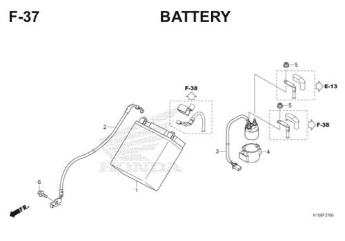 F-37 Battery CB150R StreetFire K15