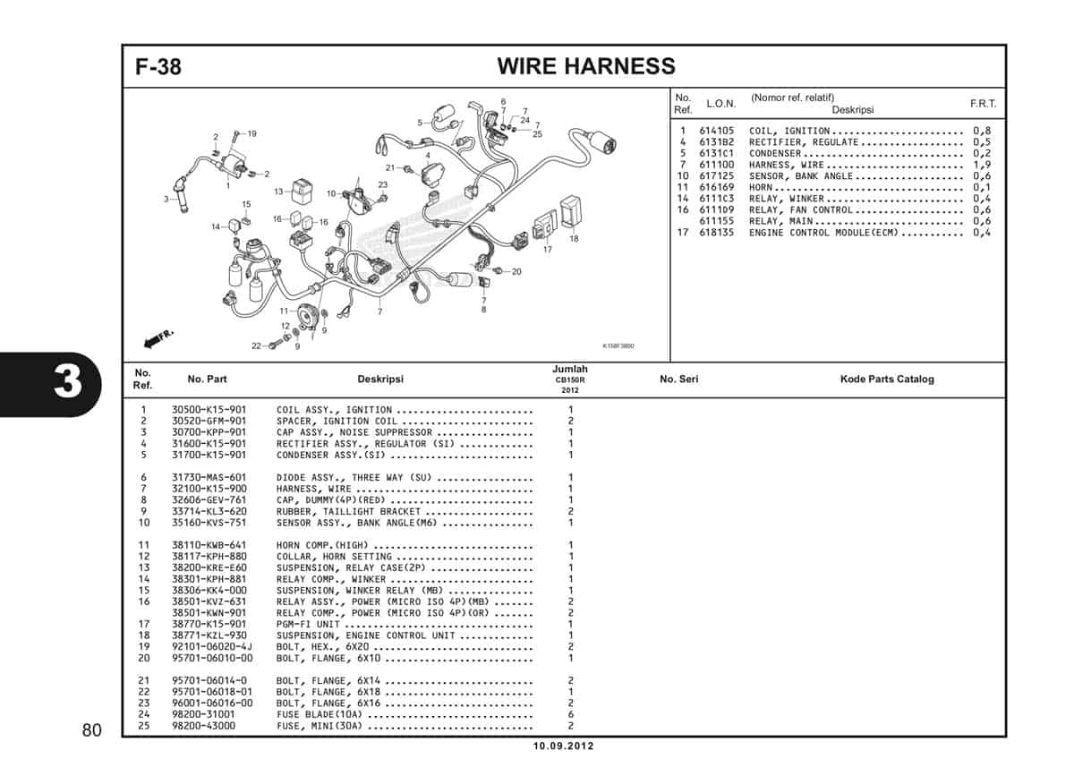 F-38 Wire Harness Katalog CB150R StreetFire K15