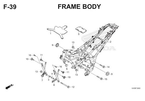 F39 – Frame Body – Katalog Honda CBR 150R K45A