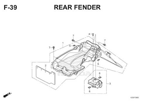 F39 – Rear Fender – Katalog Honda BeAT eSP K25