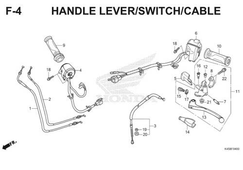 F-4 Handle Lever/Switch/Cable CBR 150R K45A