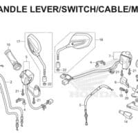 F-4 Handle Lever/Switch/Cable/Mirror CB150R StreetFire K15
