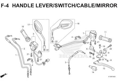 F-4 Handle Lever/Switch/Cable/Mirror CB150R StreetFire K15