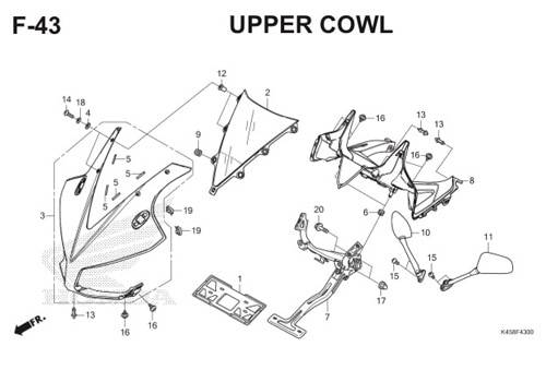 F-43 Upper Cowl CBR 150R K45A