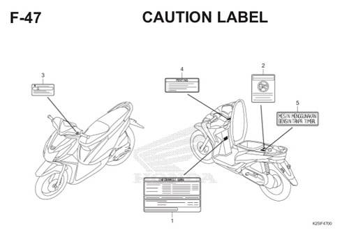 F 47 Caution Label BeAT eSP K25