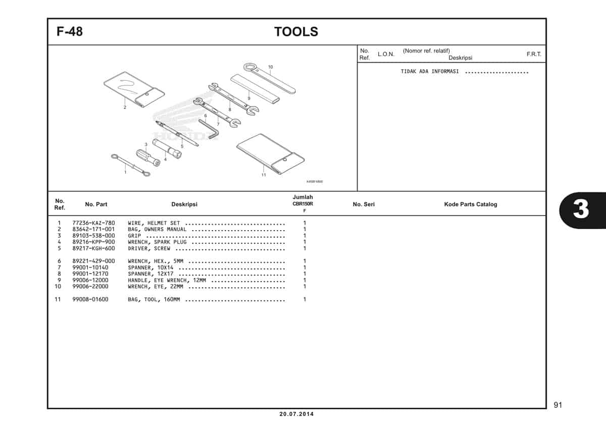 F-48 Tools Katalog CBR 150R K45A