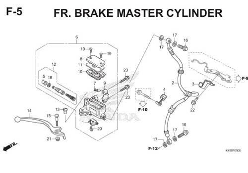 F5 – Front Brake Master Cylinder – Katalog Honda CBR 150R K45A