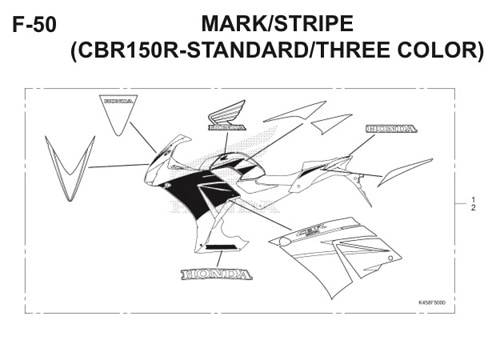 F-50 Mark Stripe (CBR150R Standard Three Color) CBR 150R K45A