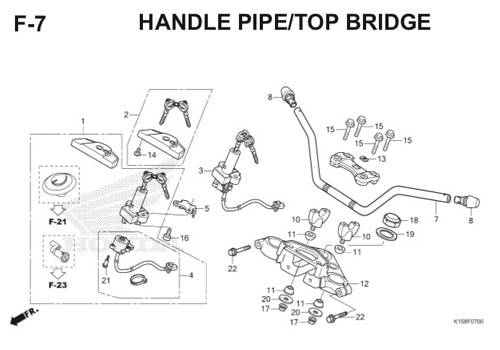 F7 – Handle Pipe/Top Bridge – Katalog Honda New CB150R StreetFire K15