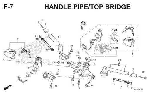 F-7 Handle Pipe/Top Bridge CBR 150R K45A