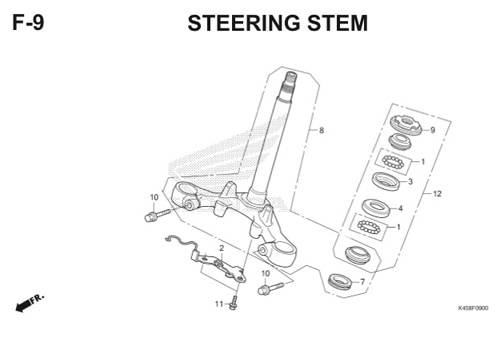 F-9 Steering Stem CBR 150R K45A